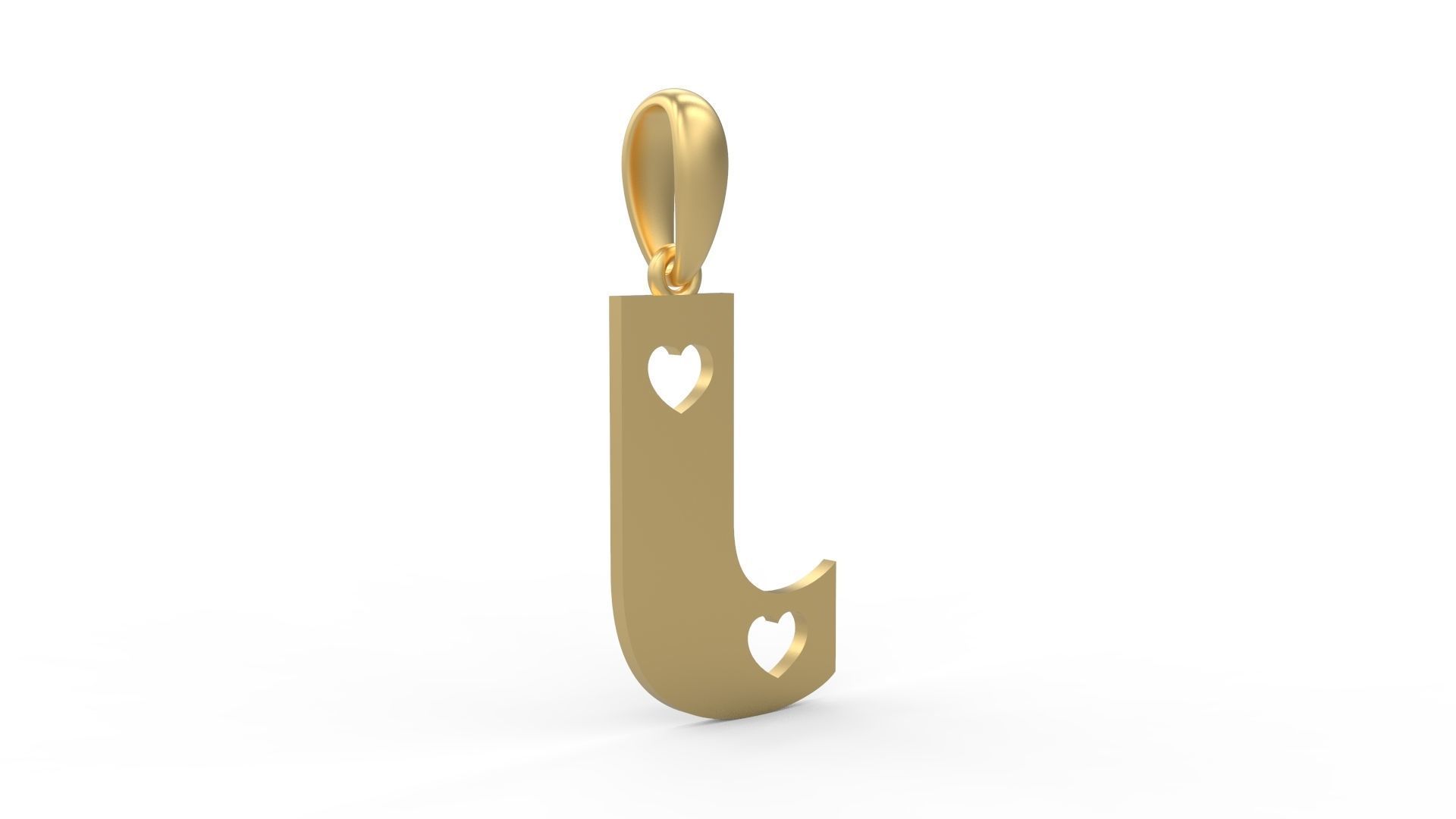 Initial Letters Pendant Lovebeat J 3D print model_3