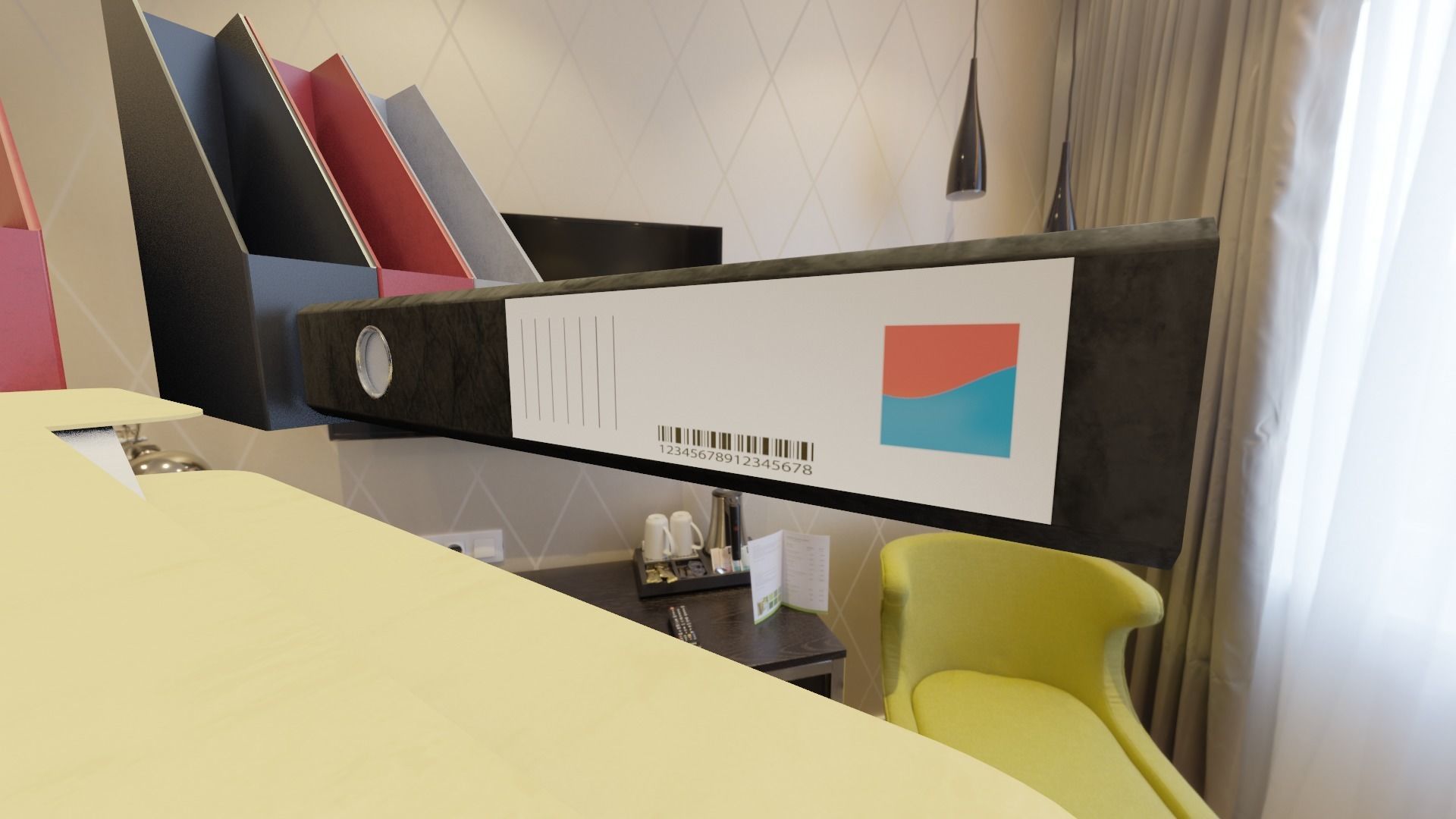 office documents and folders Low-poly 3D model_3