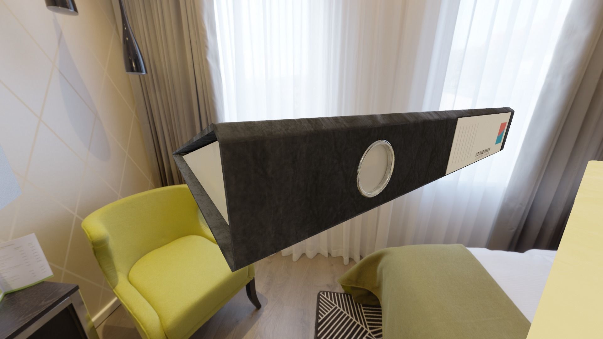 office documents and folders Low-poly 3D model_1