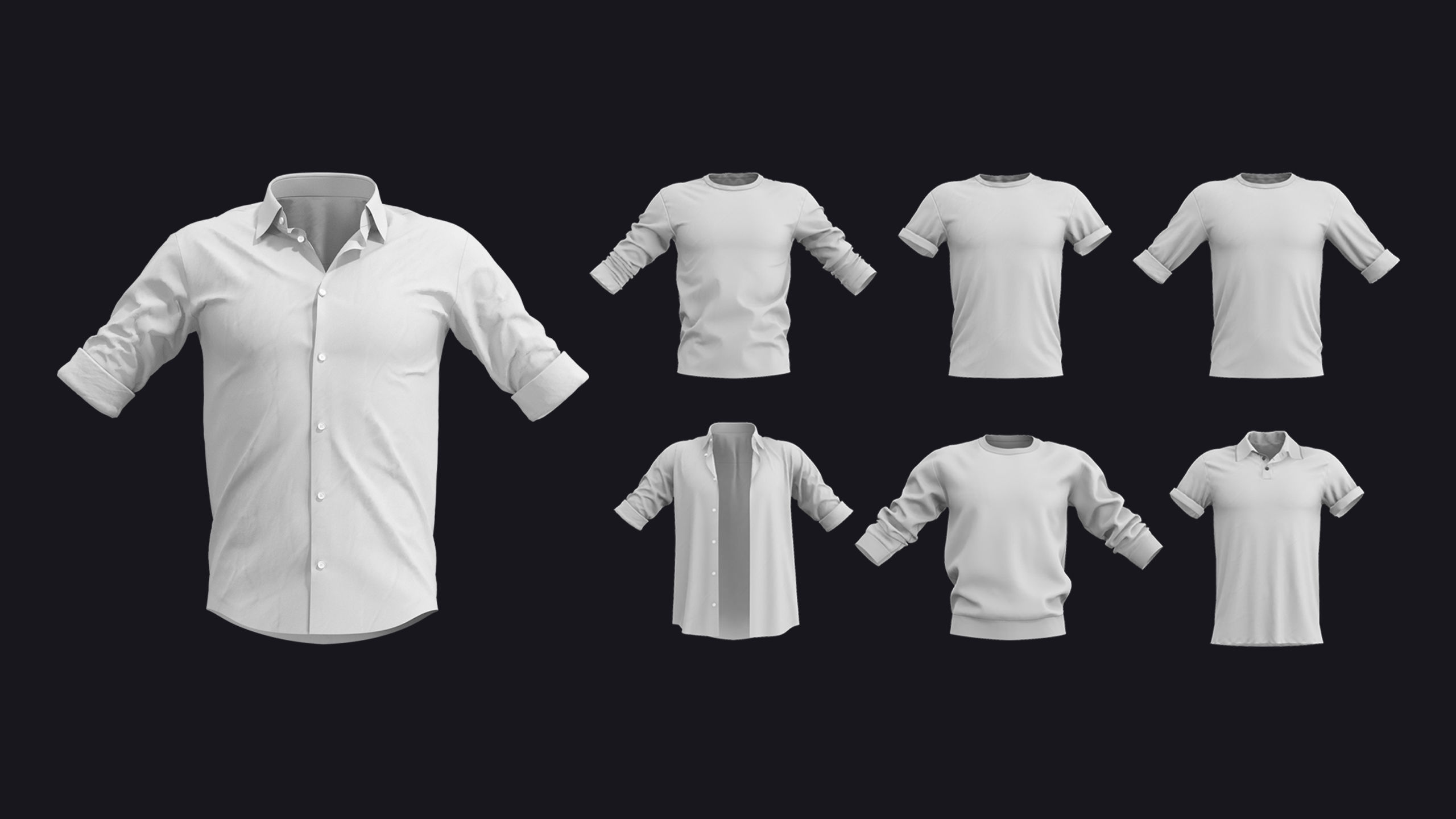ROLLED UP SLEEVES PACK genesis8 highpoly 3D model_1