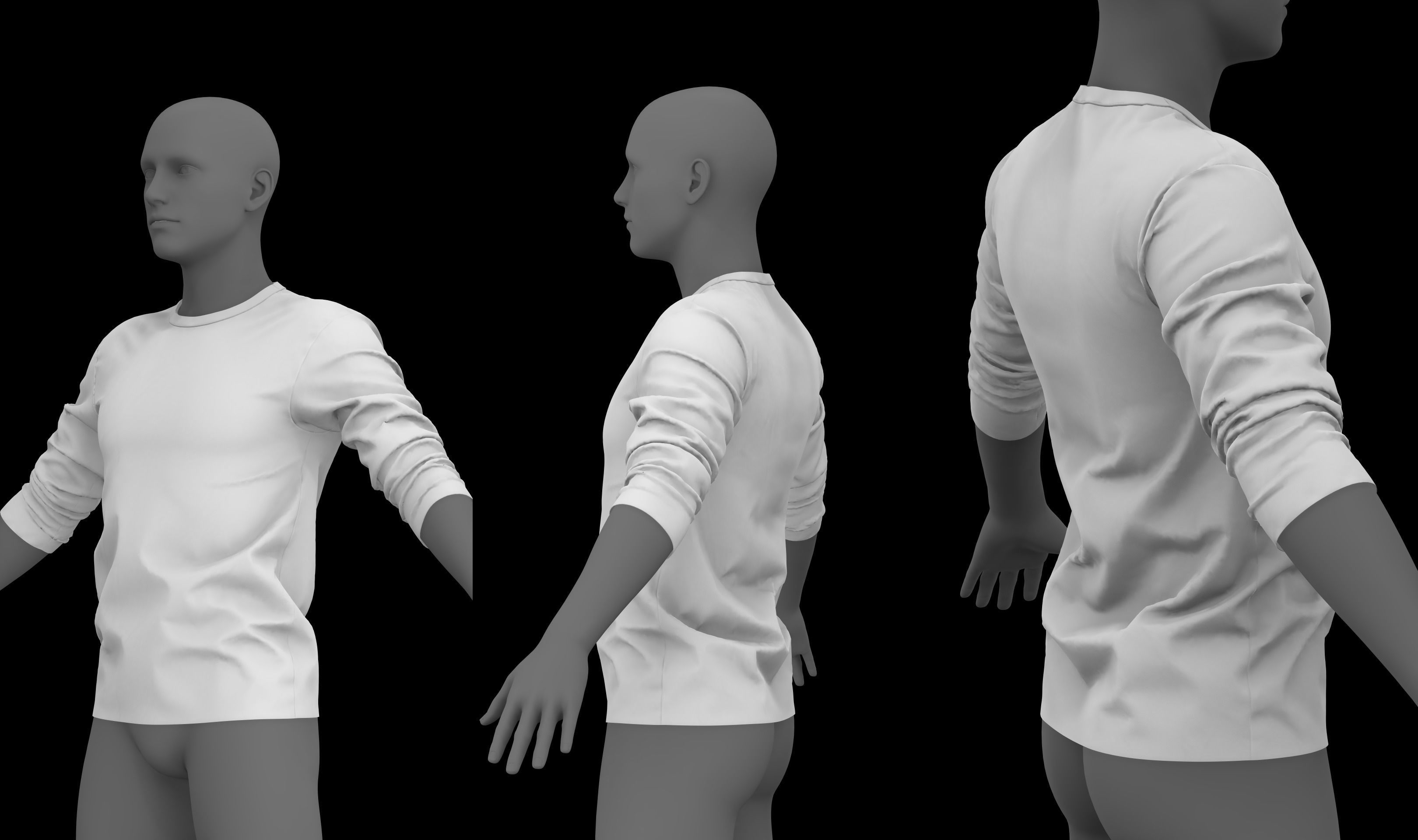 ROLLED UP SLEEVES PACK genesis8 highpoly 3D model_4