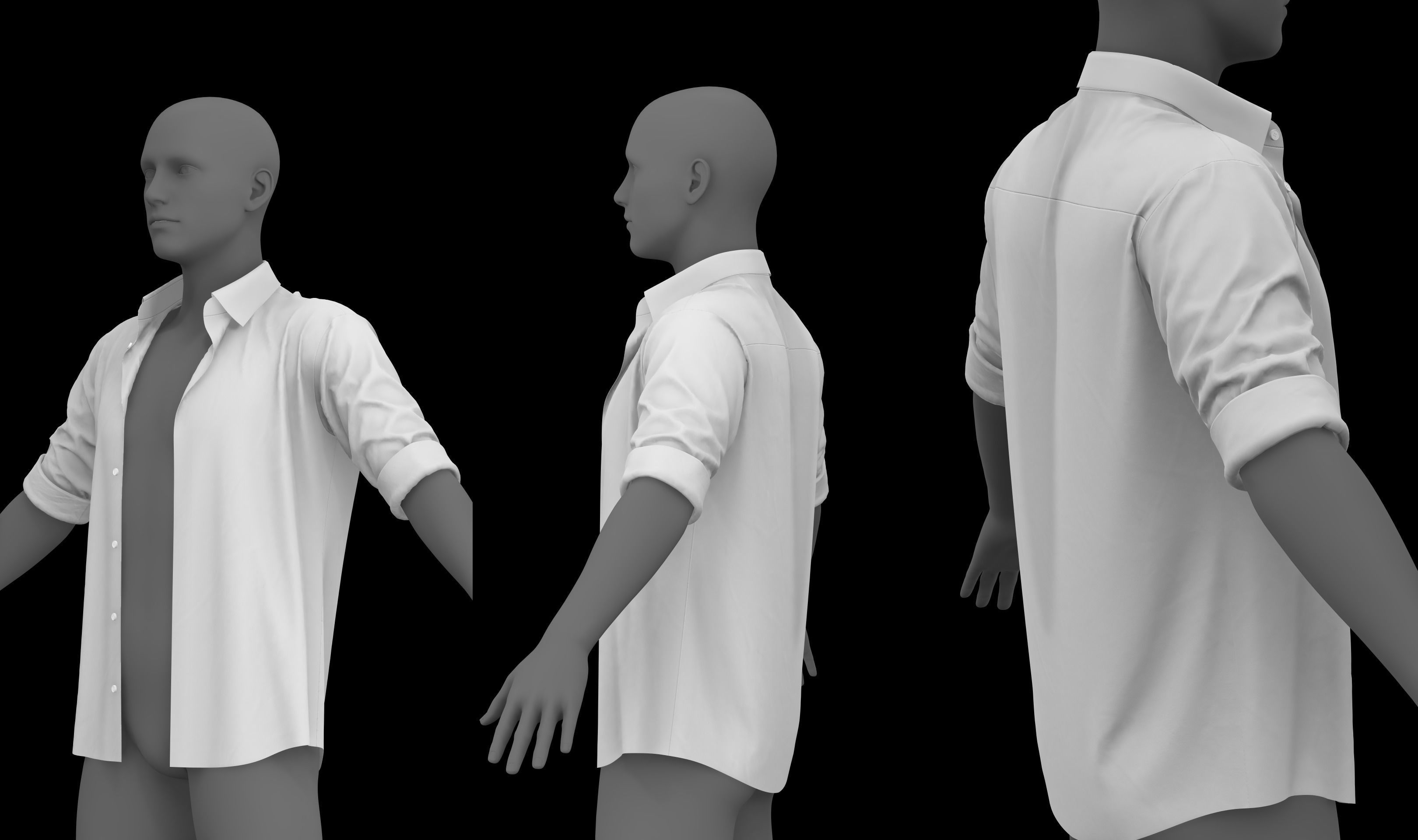 ROLLED UP SLEEVES PACK genesis8 highpoly 3D model_6