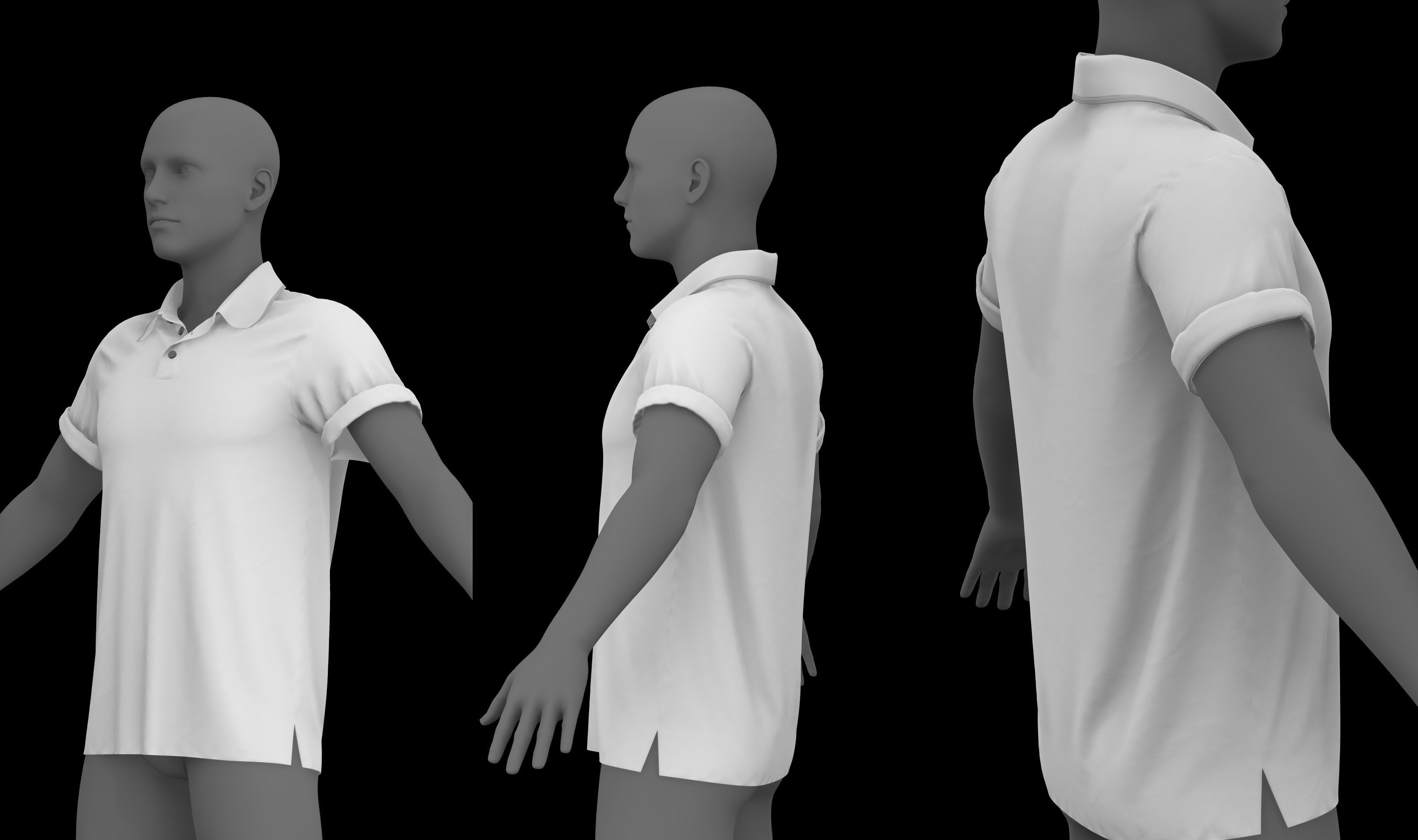 ROLLED UP SLEEVES PACK genesis8 highpoly 3D model_5