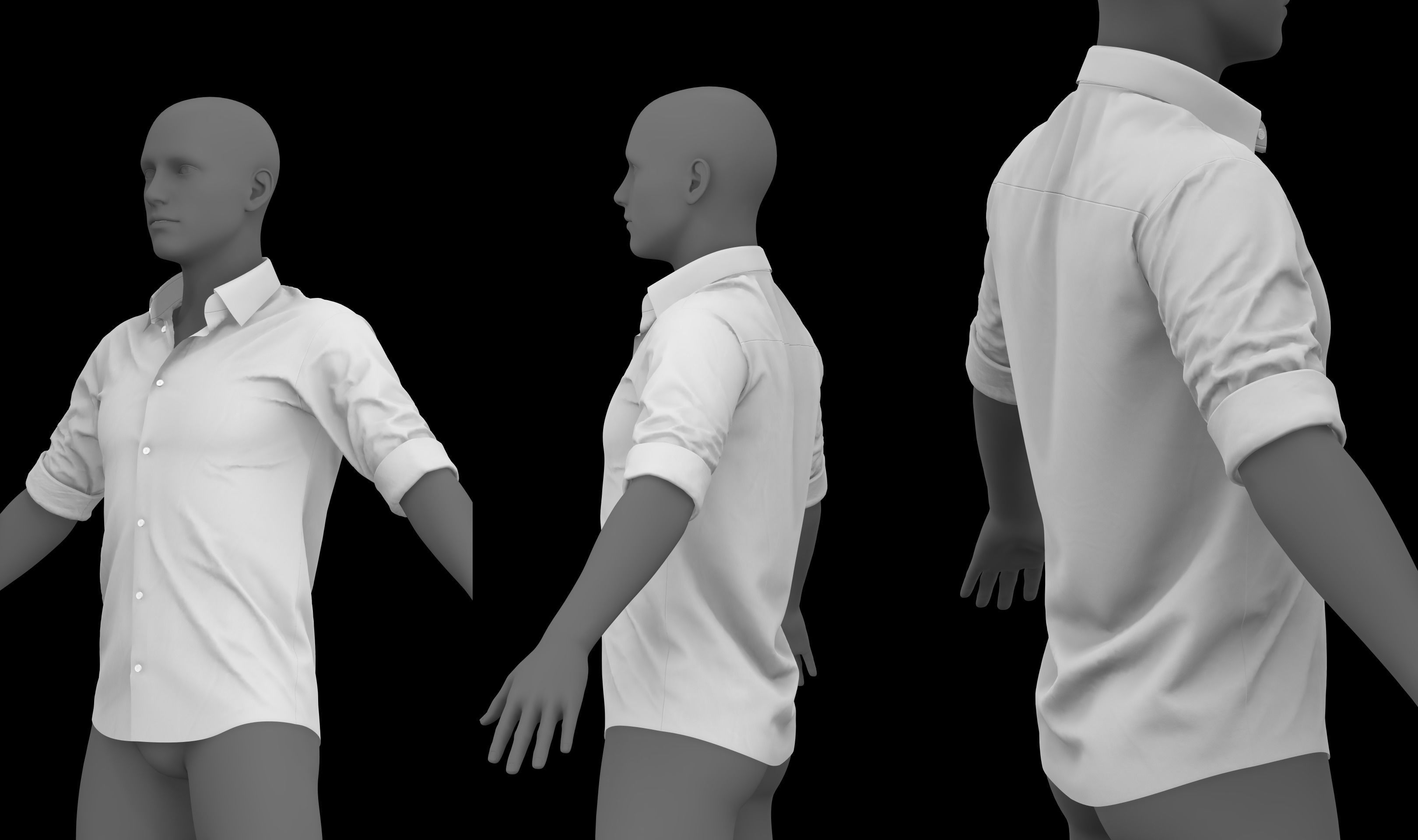 ROLLED UP SLEEVES PACK genesis8 highpoly 3D model_2