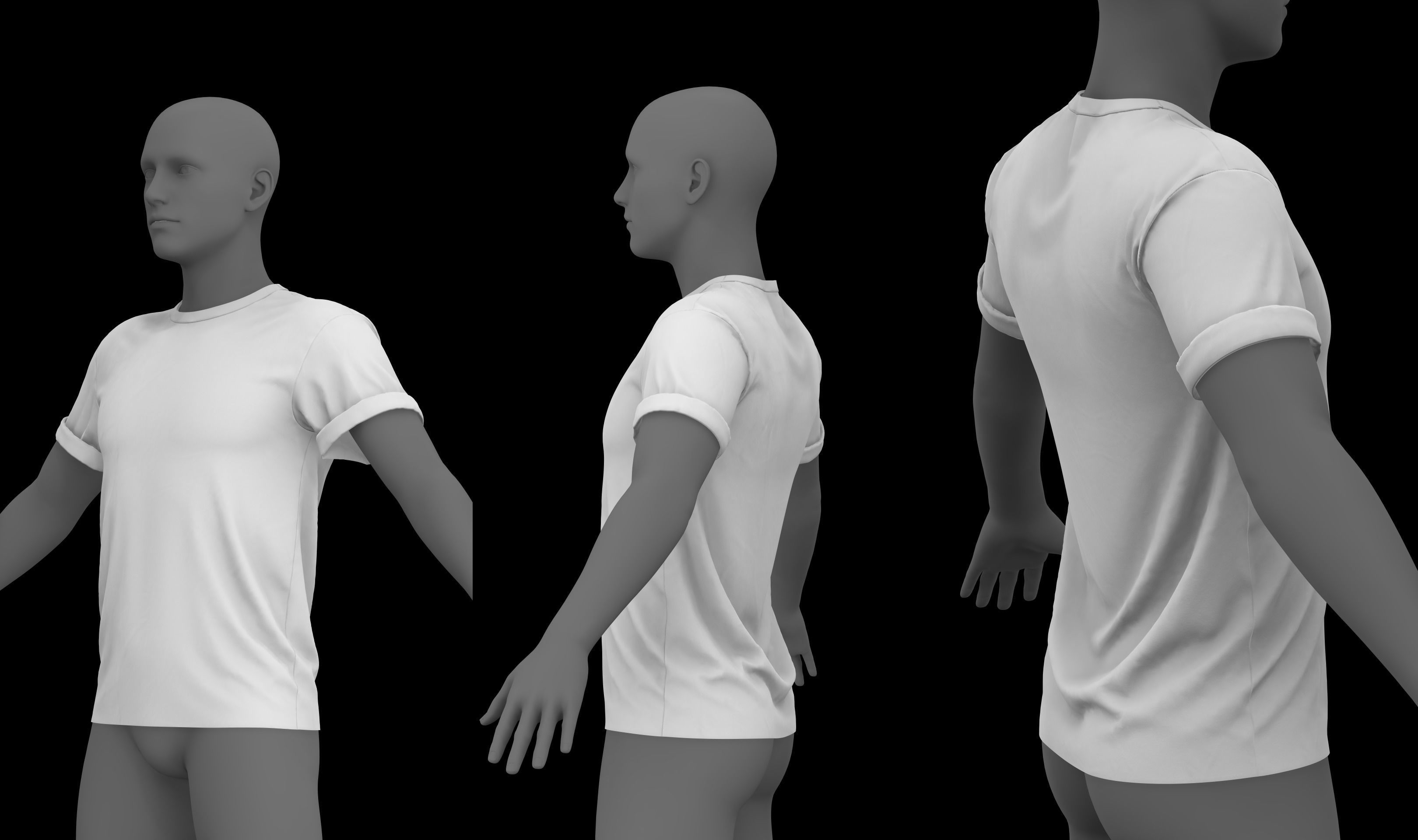 ROLLED UP SLEEVES PACK genesis8 highpoly 3D model_8