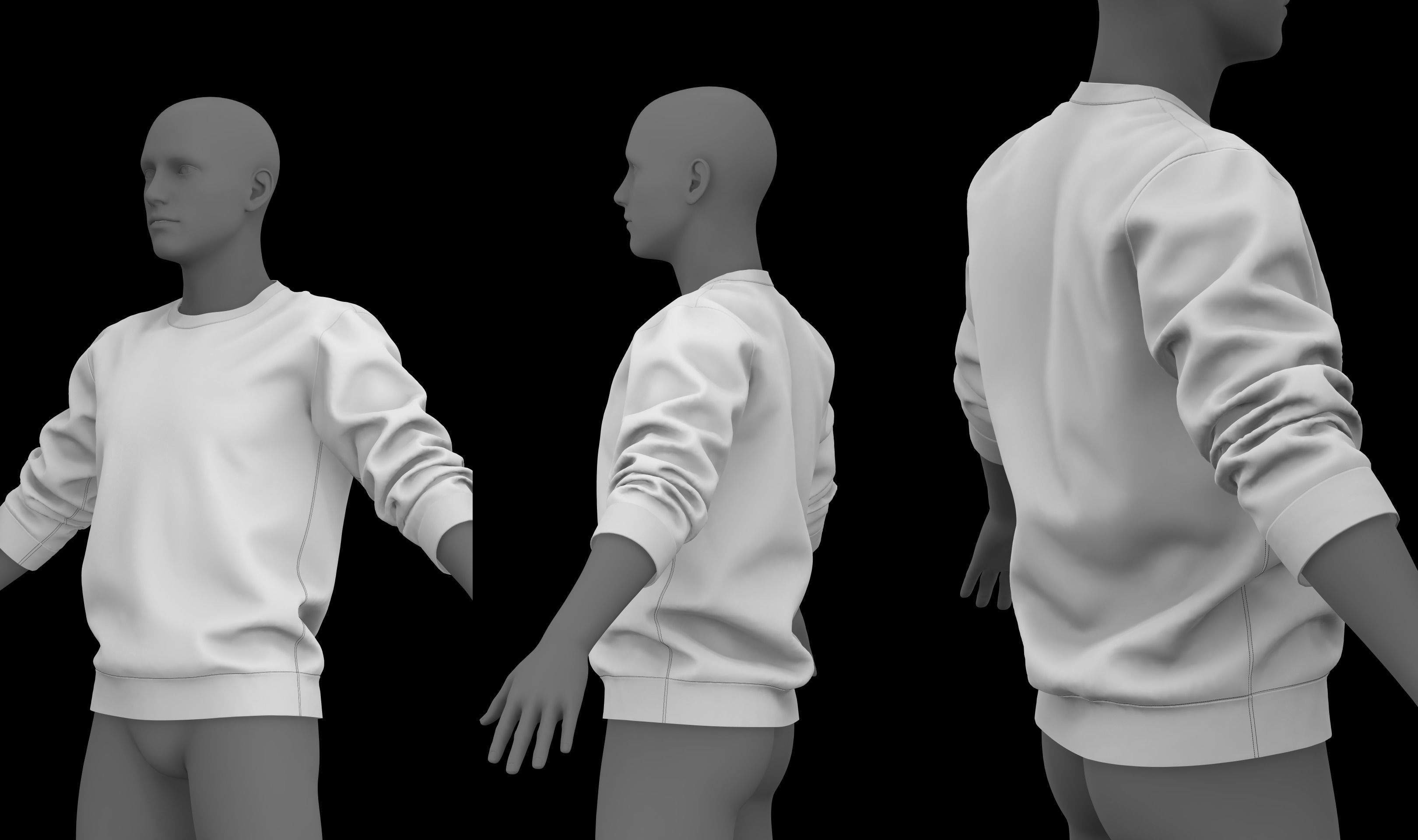 ROLLED UP SLEEVES PACK genesis8 highpoly 3D model_7