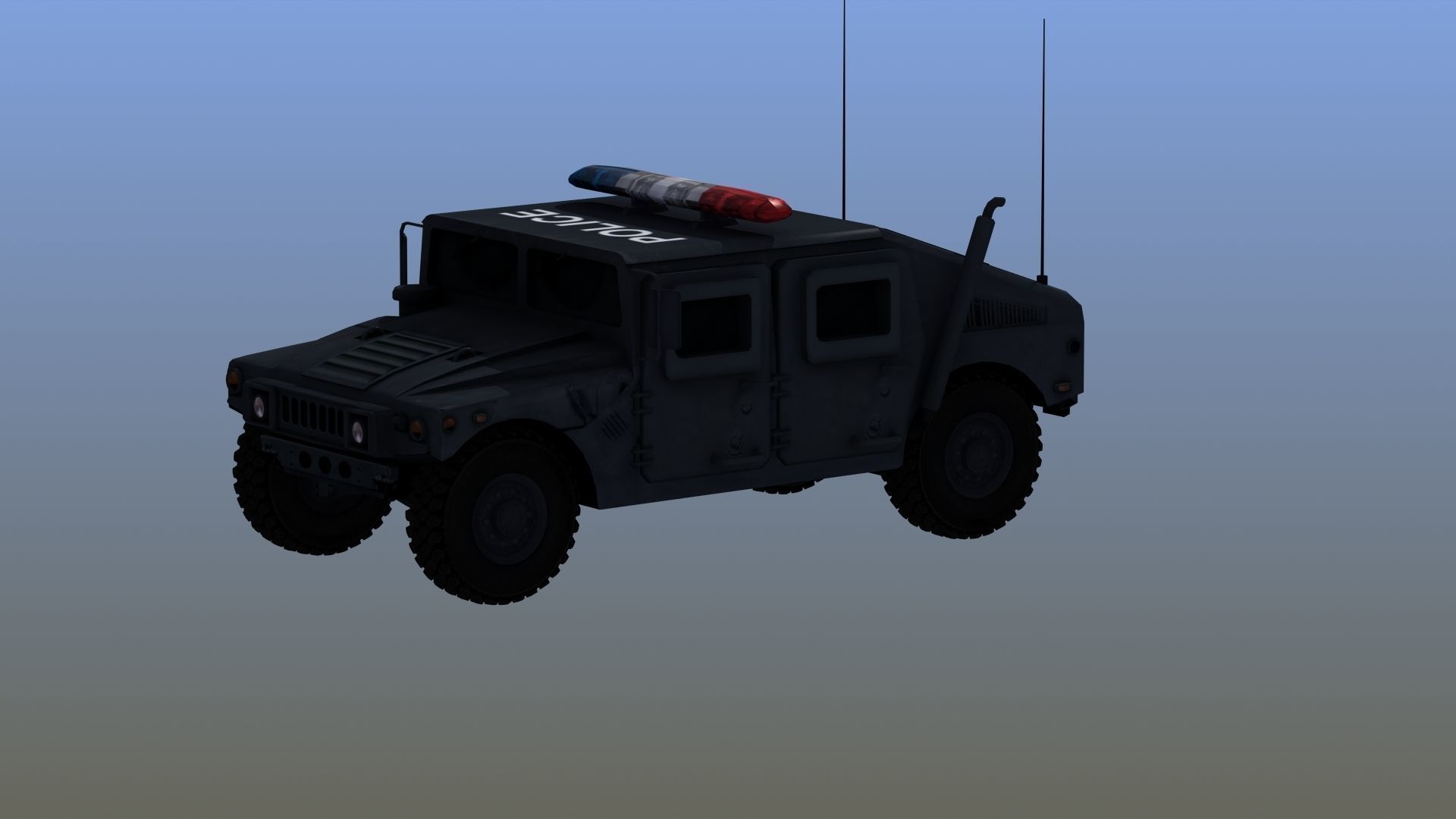 Police HMWWV Low-poly 3D model_2