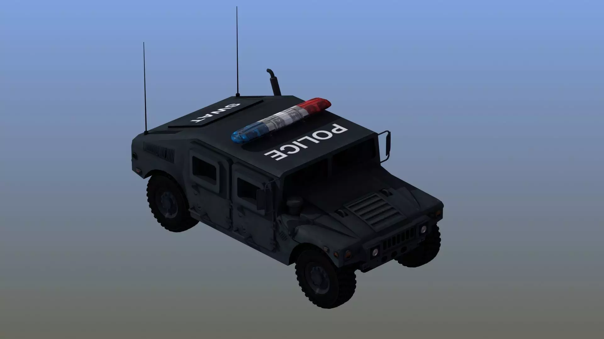 Police HMWWV Low-poly 3D model_0