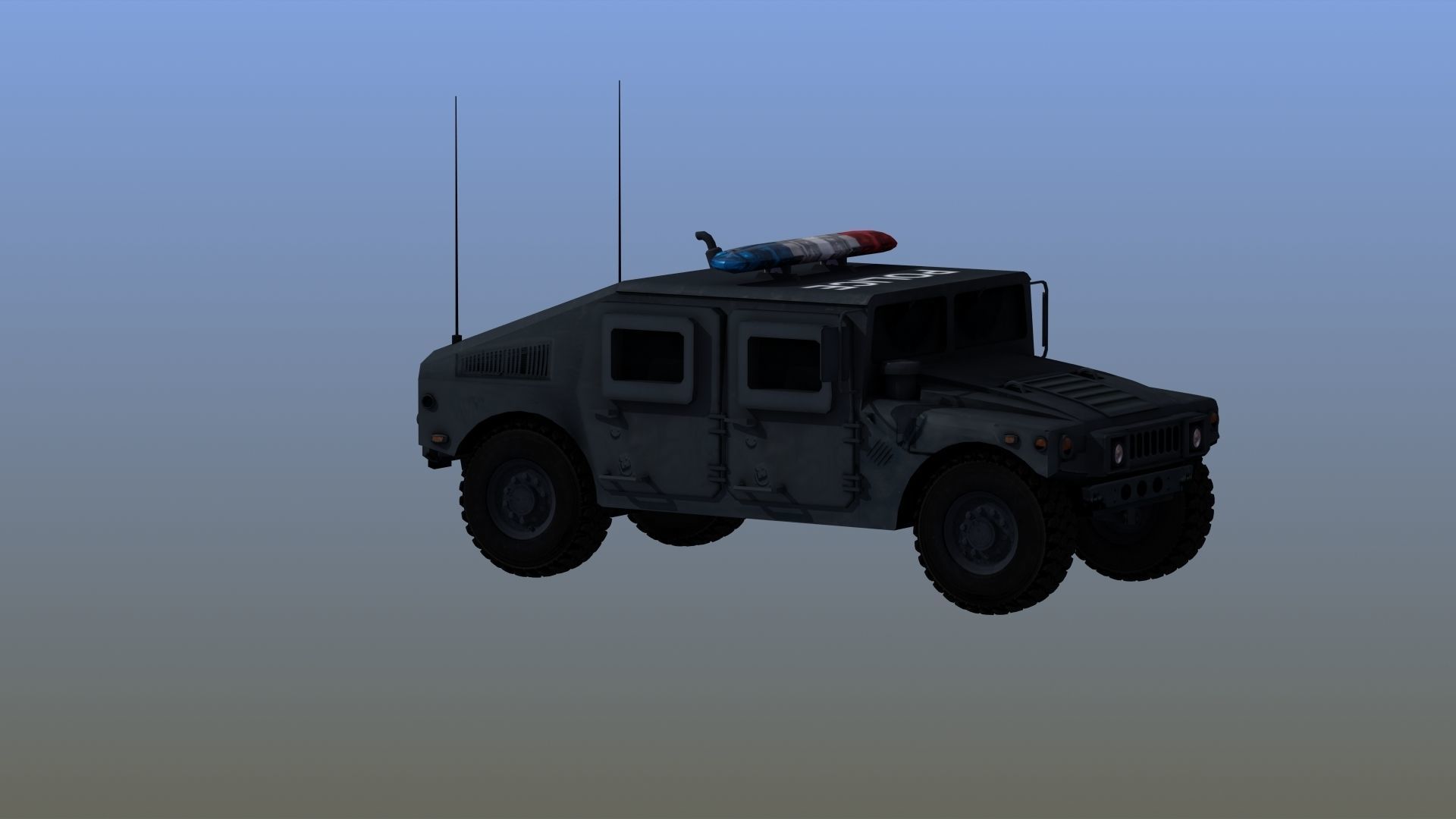 Police HMWWV Low-poly 3D model_8