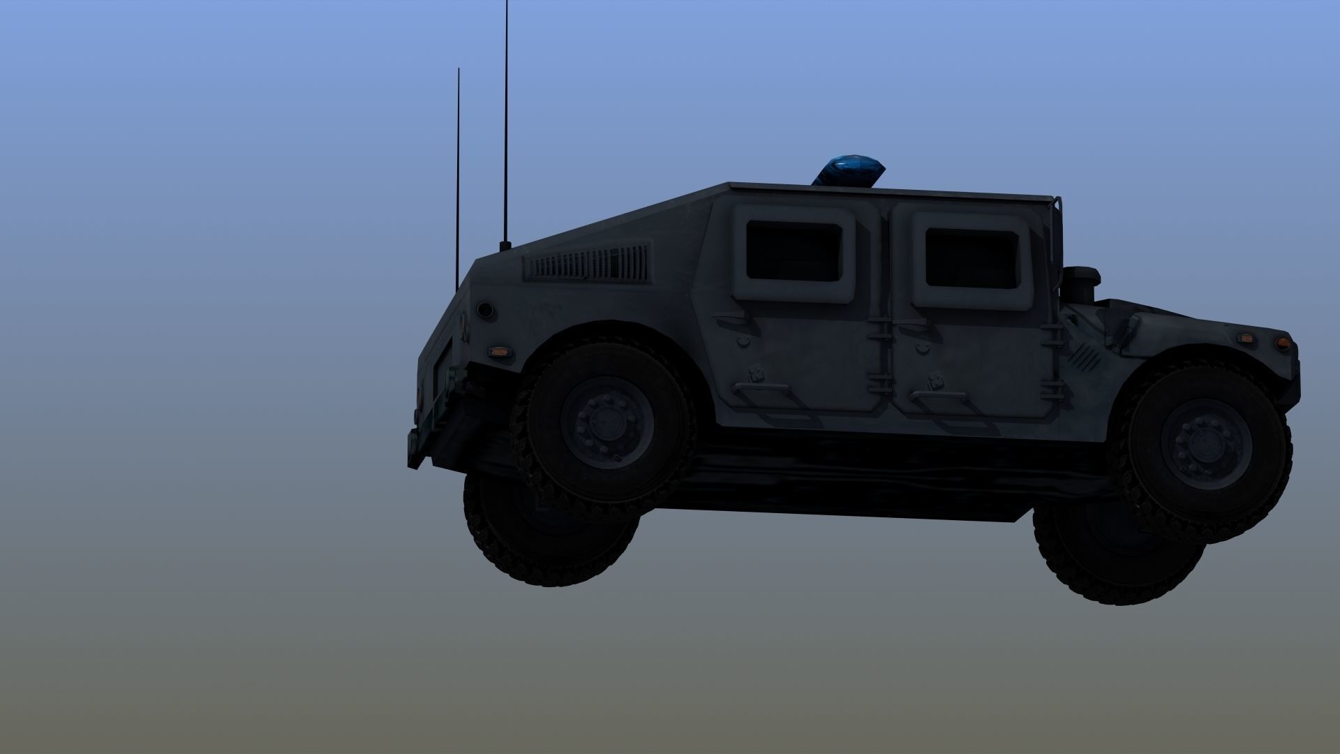 Police HMWWV Low-poly 3D model_7