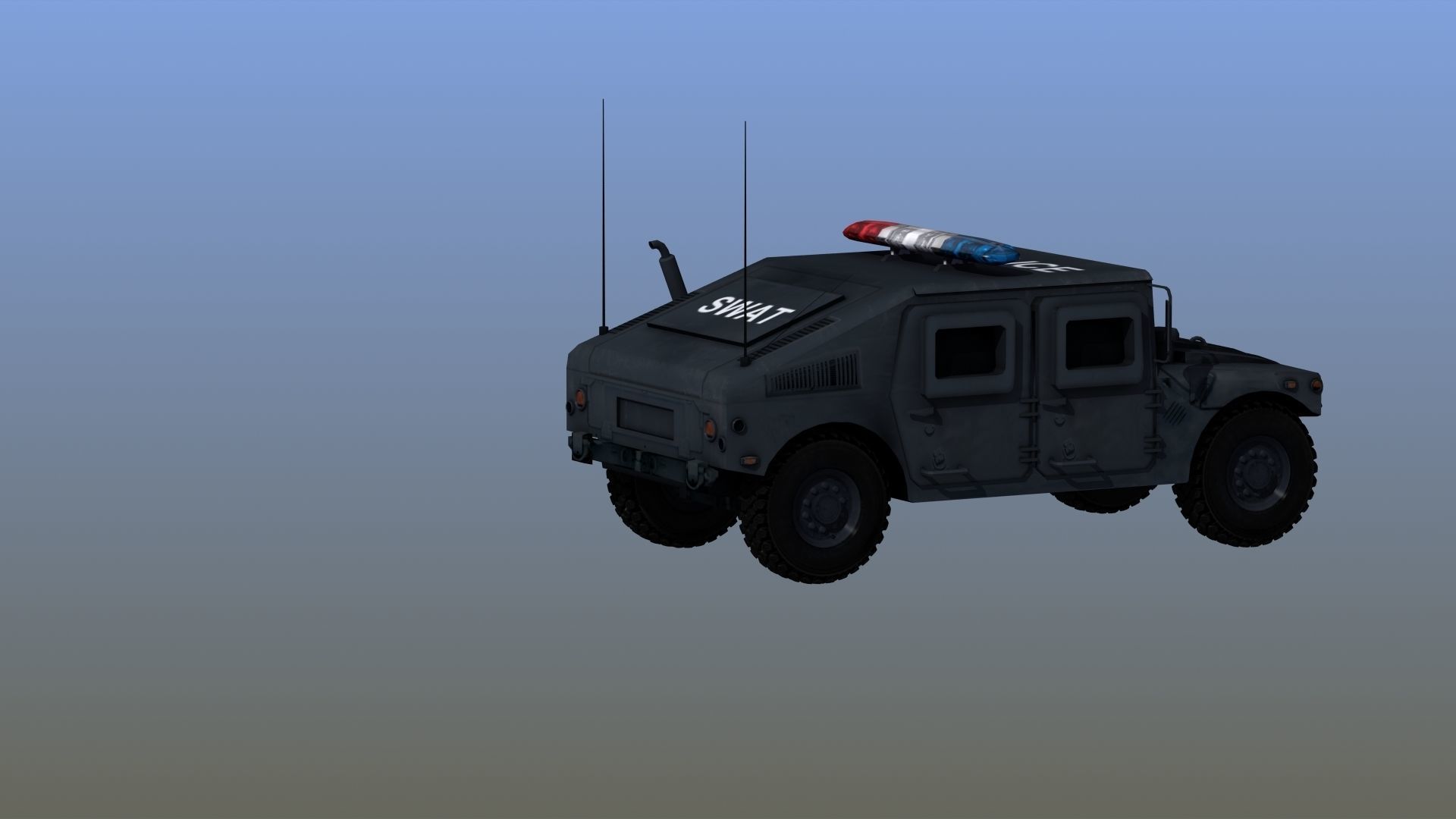 Police HMWWV Low-poly 3D model_10