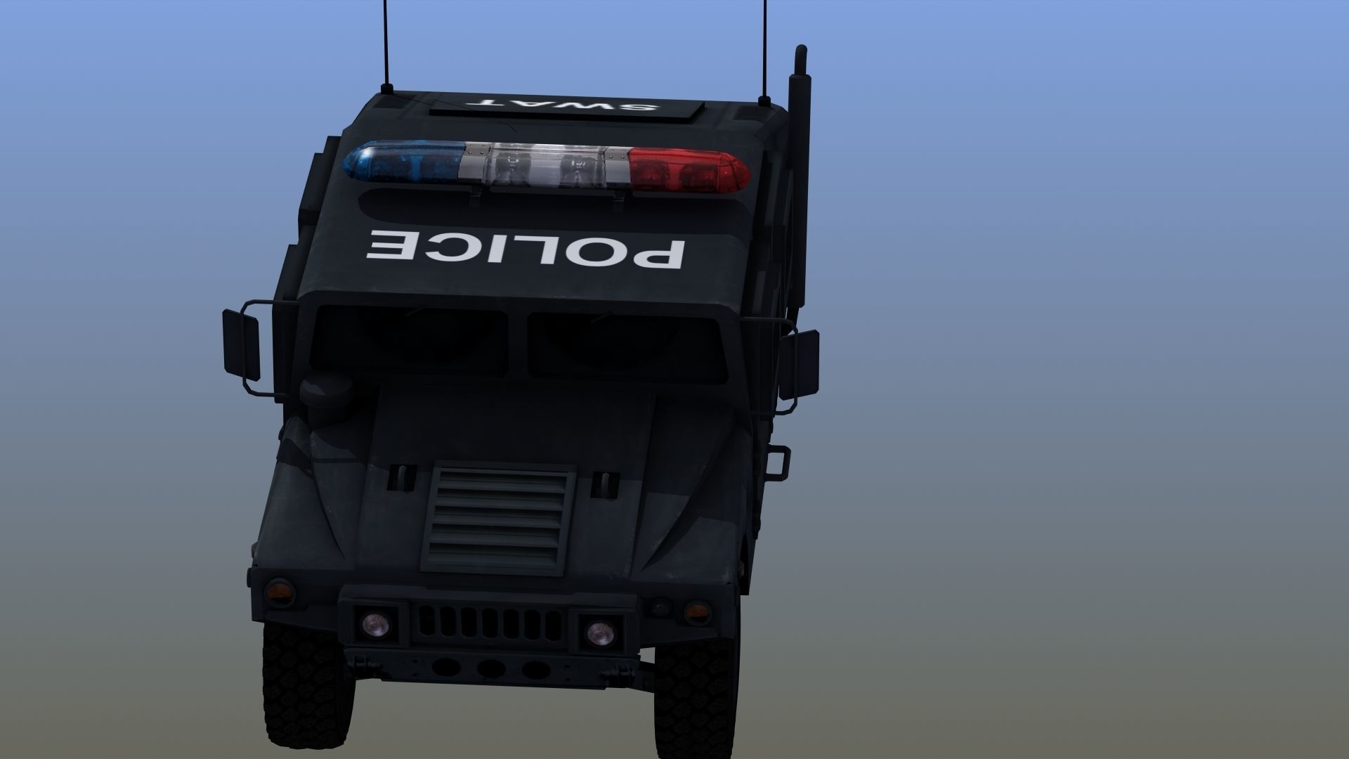 Police HMWWV Low-poly 3D model_1