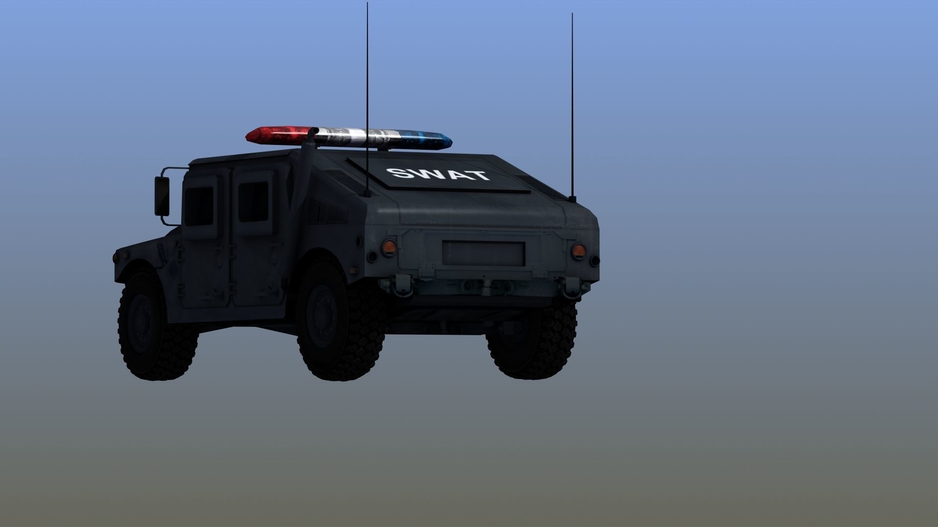 Police HMWWV Low-poly 3D model_4