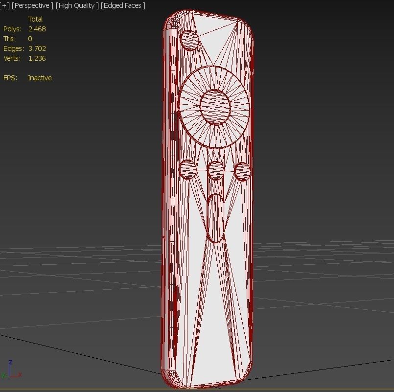 Tv Remote 02 Low-poly 3D model_11