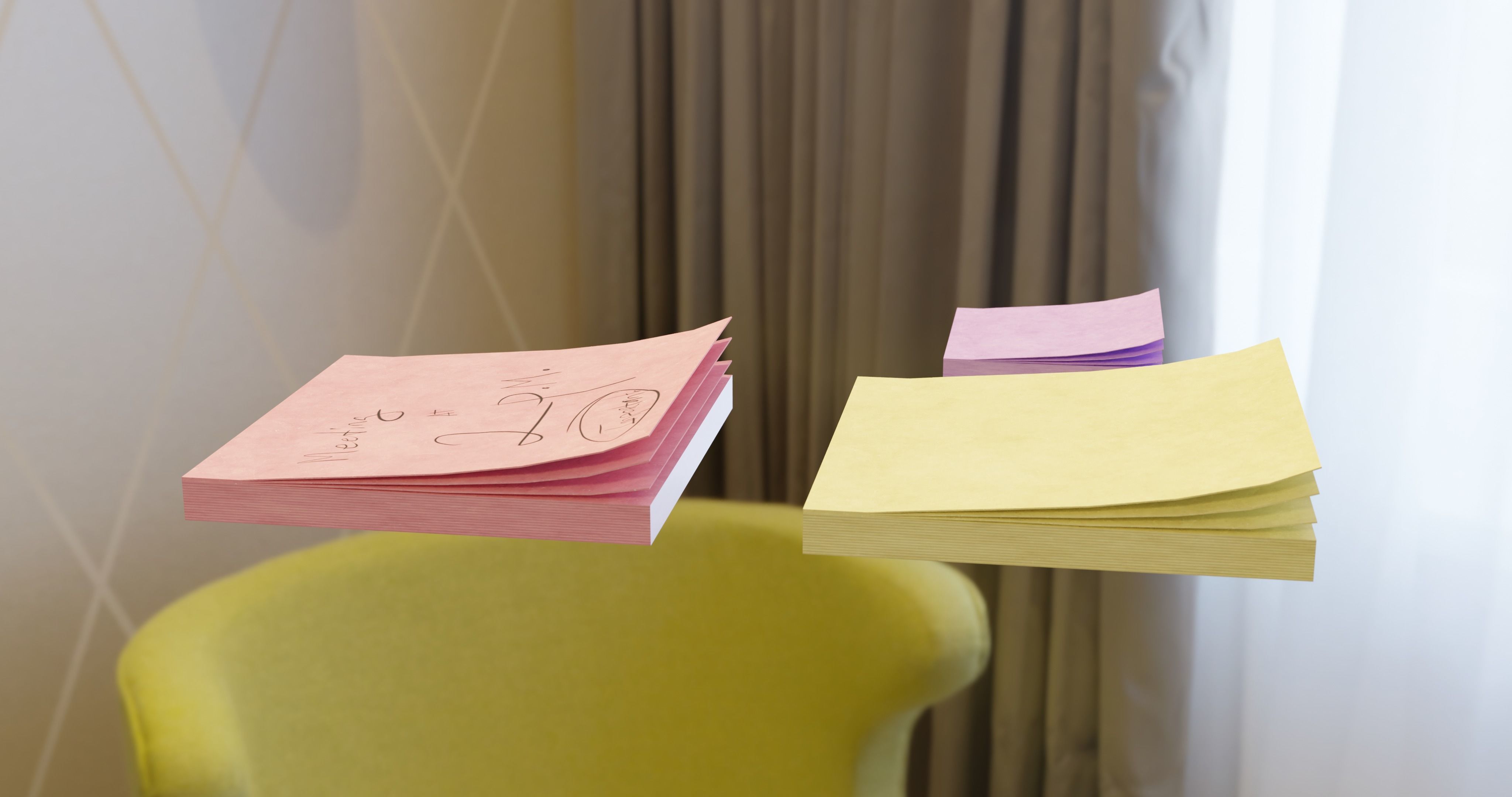 office Sticky Notes Low-poly 3D model_1