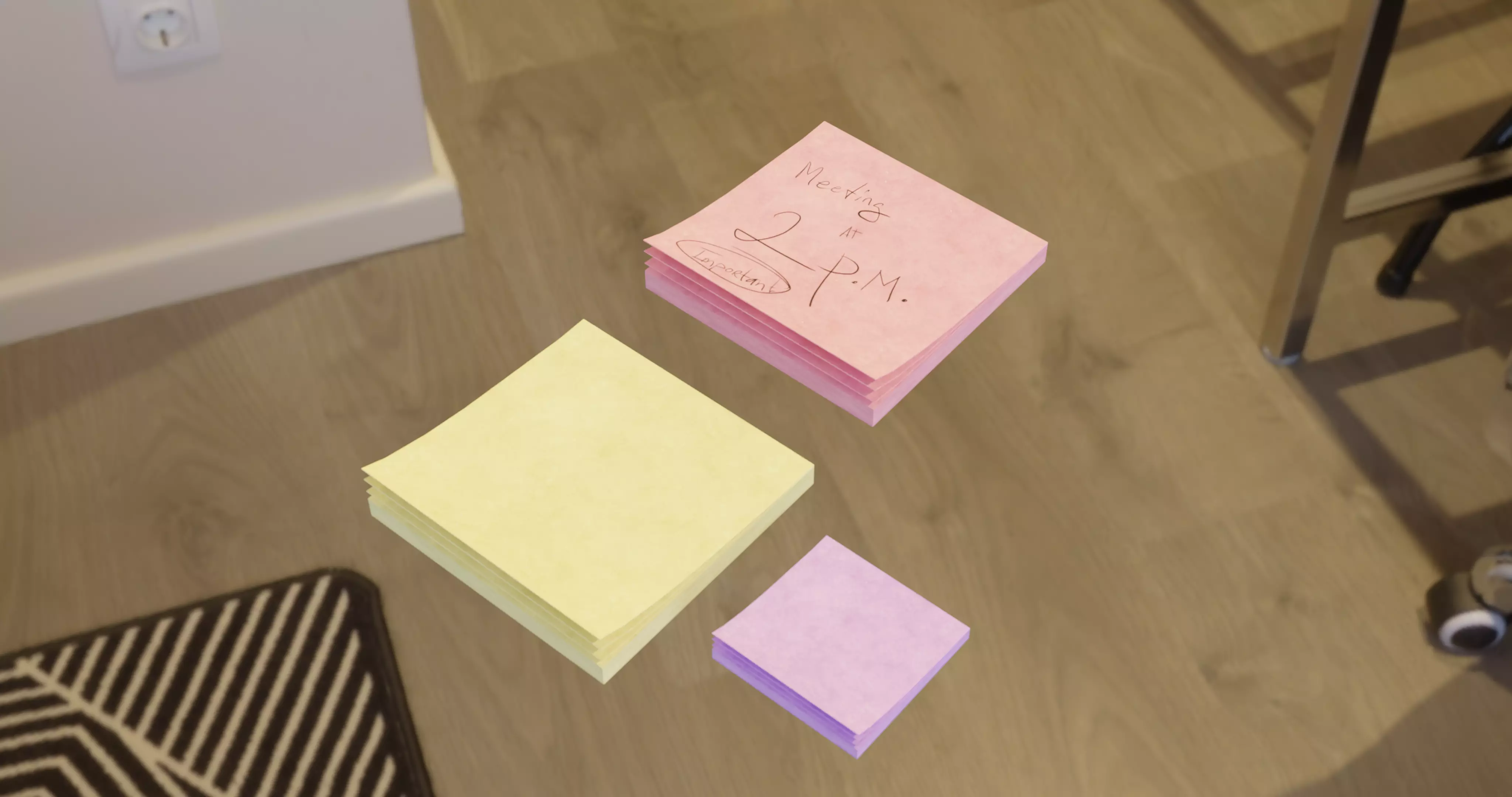 office Sticky Notes Low-poly 3D model_0