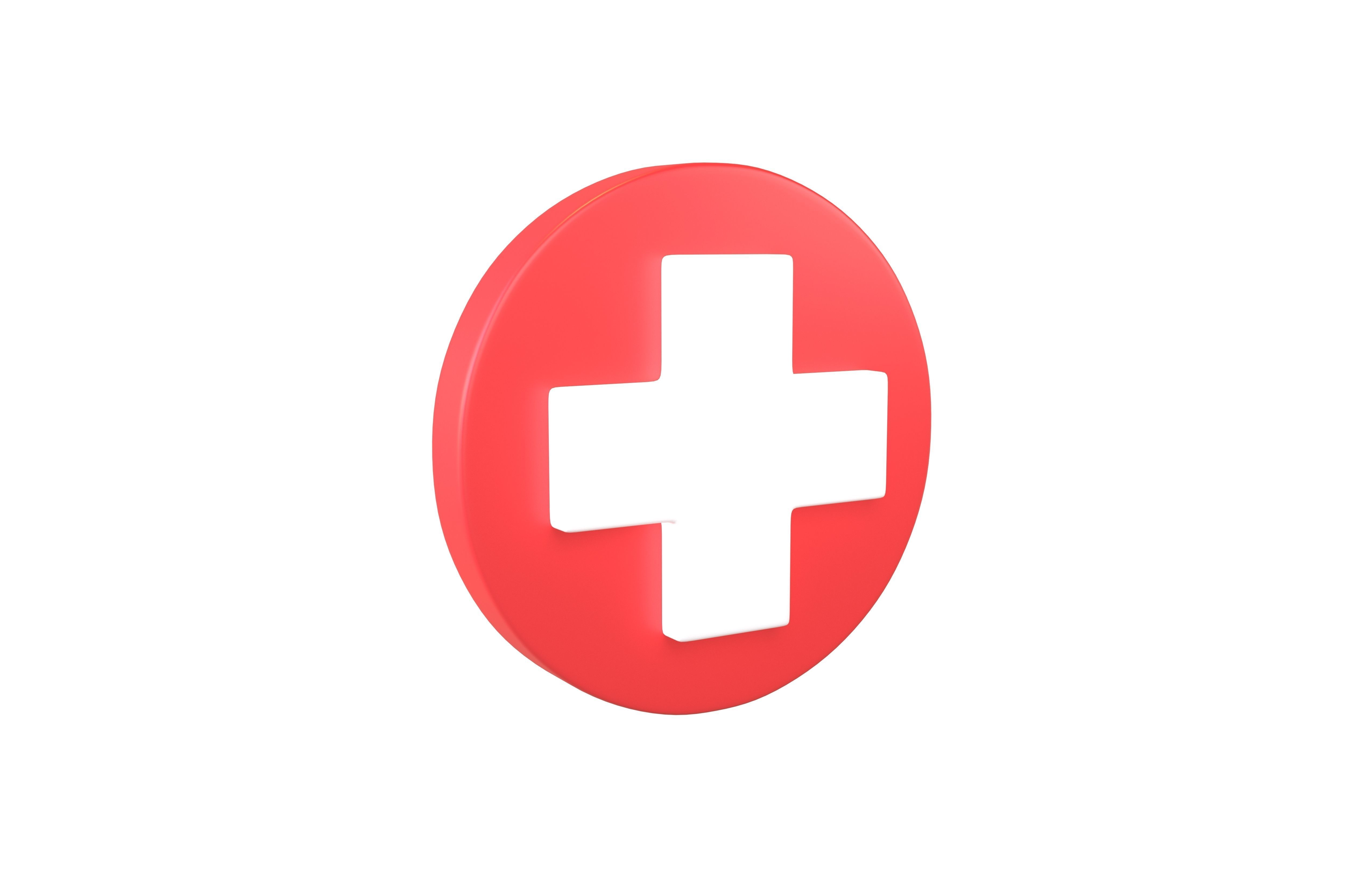 Health Symbol v2 001 Low-poly 3D model_3