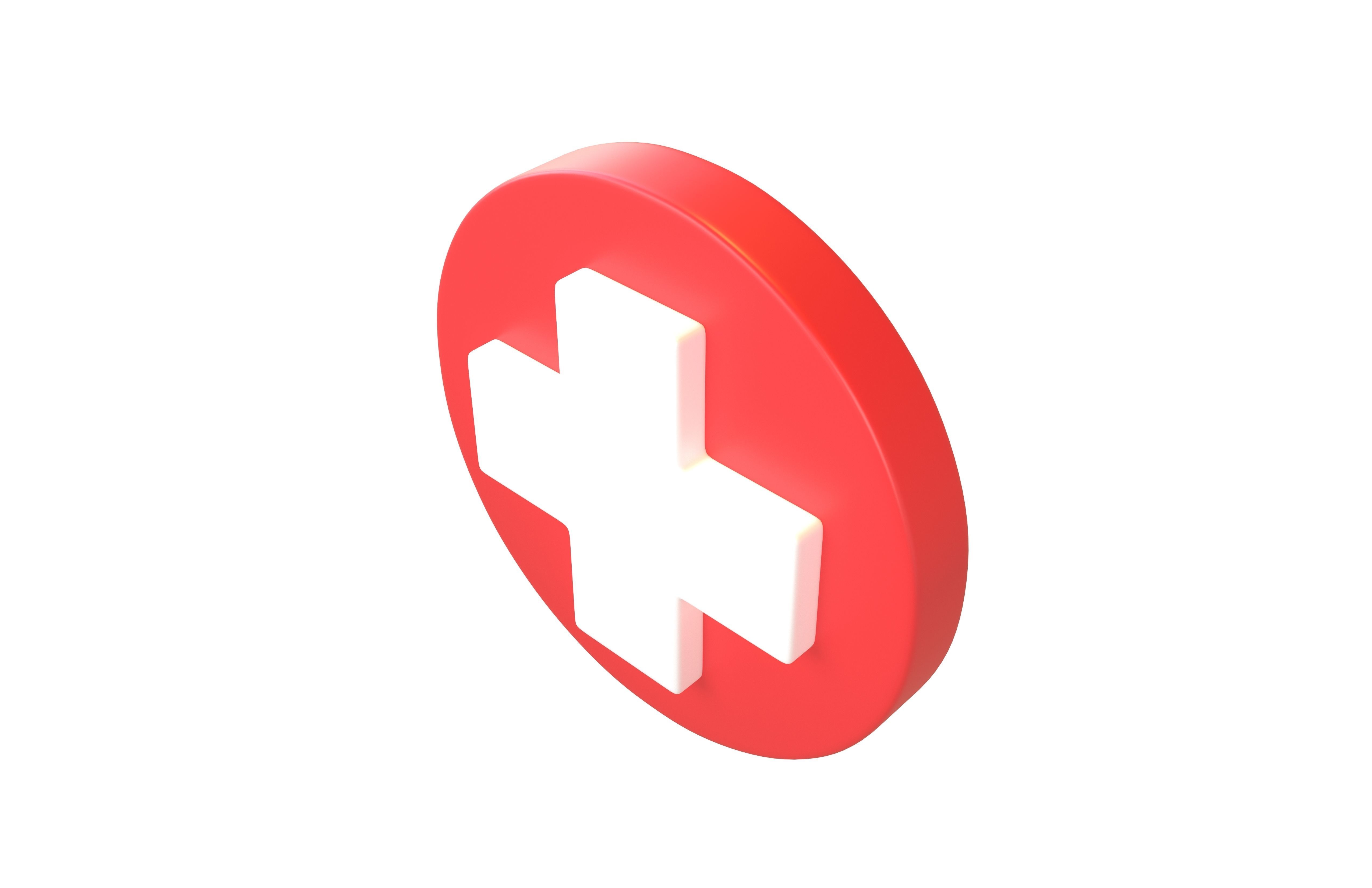 Health Symbol v2 001 Low-poly 3D model_1