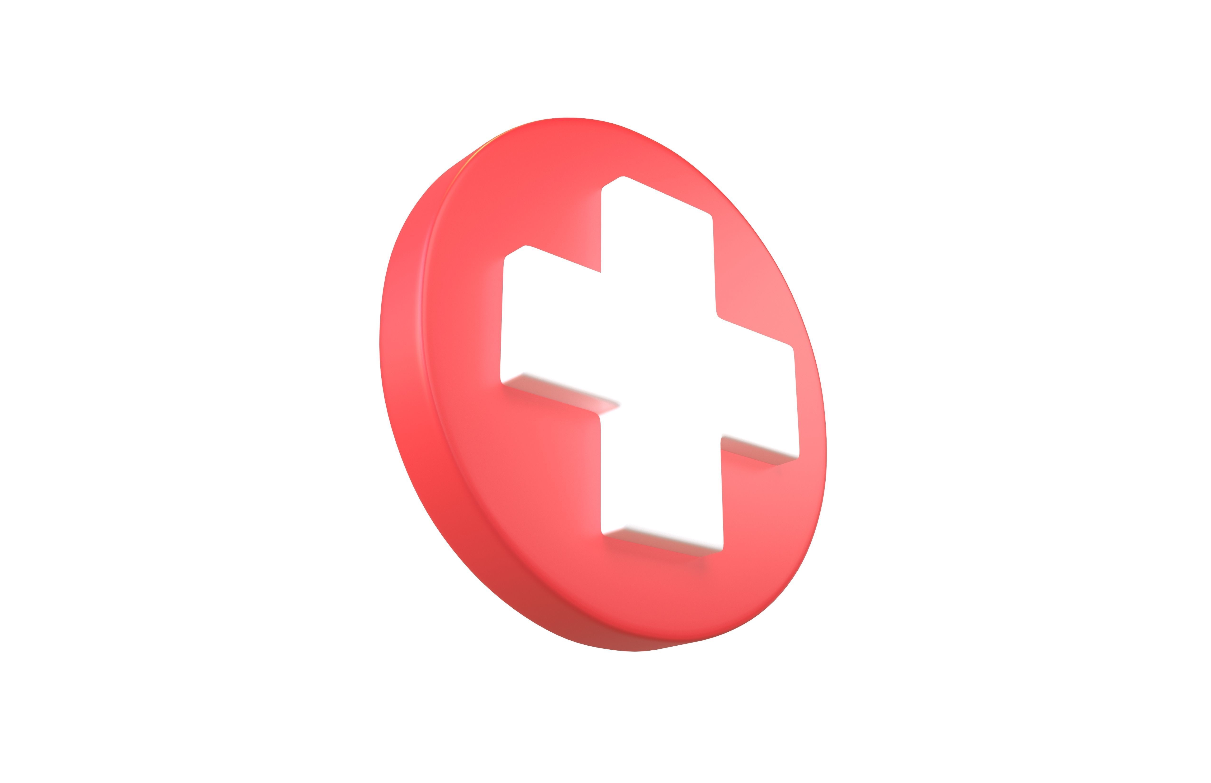 Health Symbol v2 001 Low-poly 3D model_2
