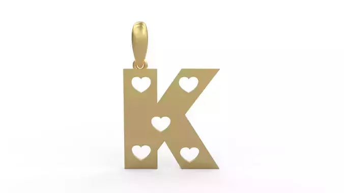 Initial Letters Pendant Lovebeat K 3D print model