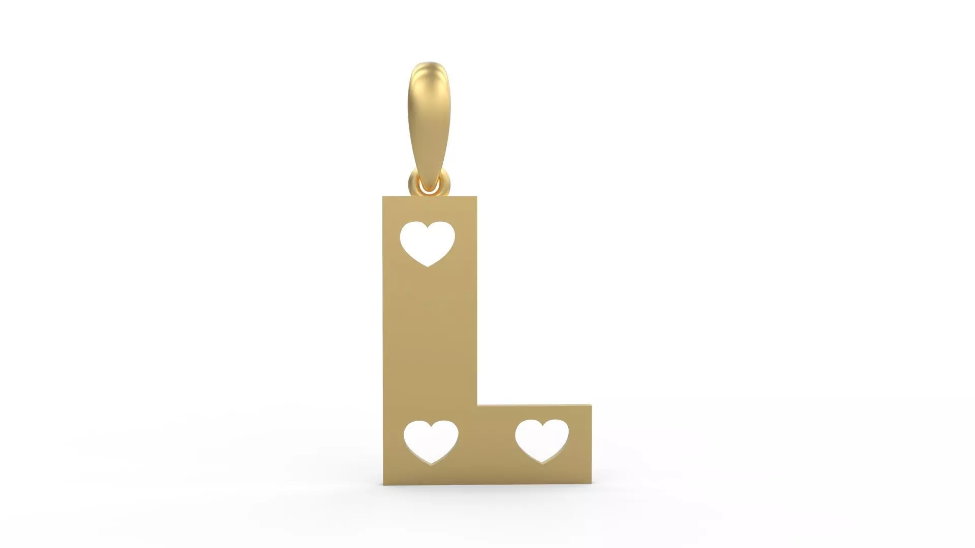 Initial Letters Pendant Lovebeat L 3D print model_0