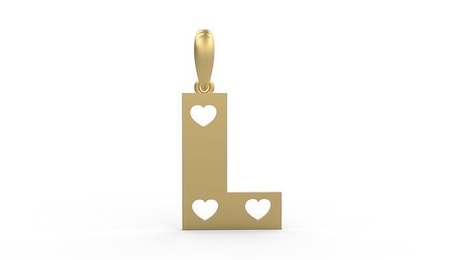 Initial Letters Pendant Lovebeat L 3D print model