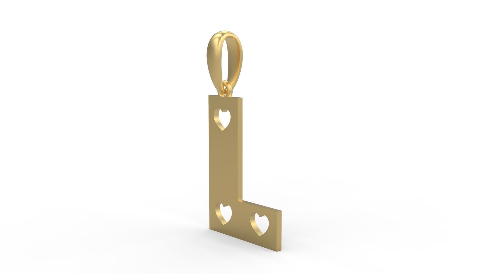 Initial Letters Pendant Lovebeat L 3D print model_1