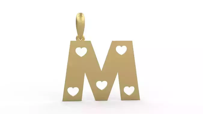 Initial Letters Pendant Lovebeat M 3D print model