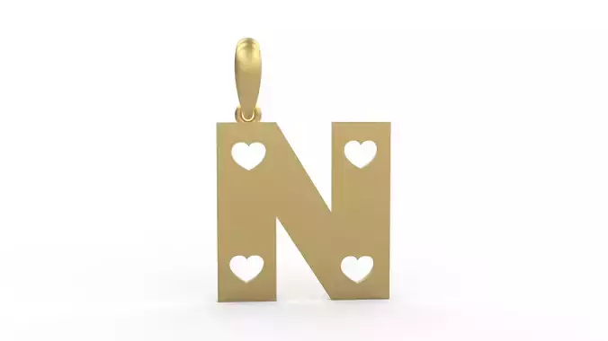 Initial Letters Pendant Lovebeat N 3D print model