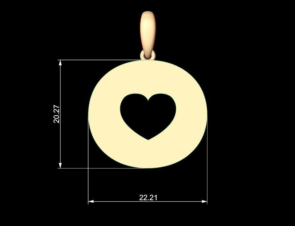 Initial Letters Pendant Lovebeat O 3D print model_5