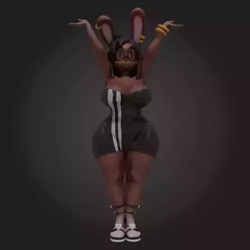 Tiffany Bunny Low-poly 3D model