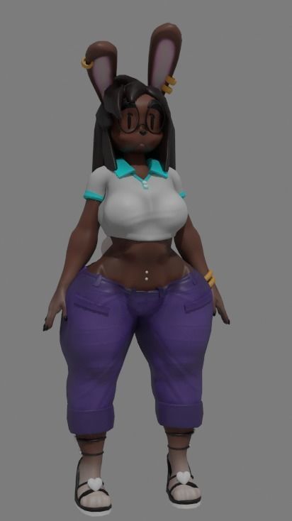 Tiffany Bunny Low-poly 3D model_4