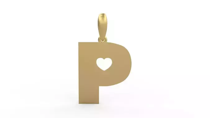 Initial Letters Pendant Lovebeat P 3D print model