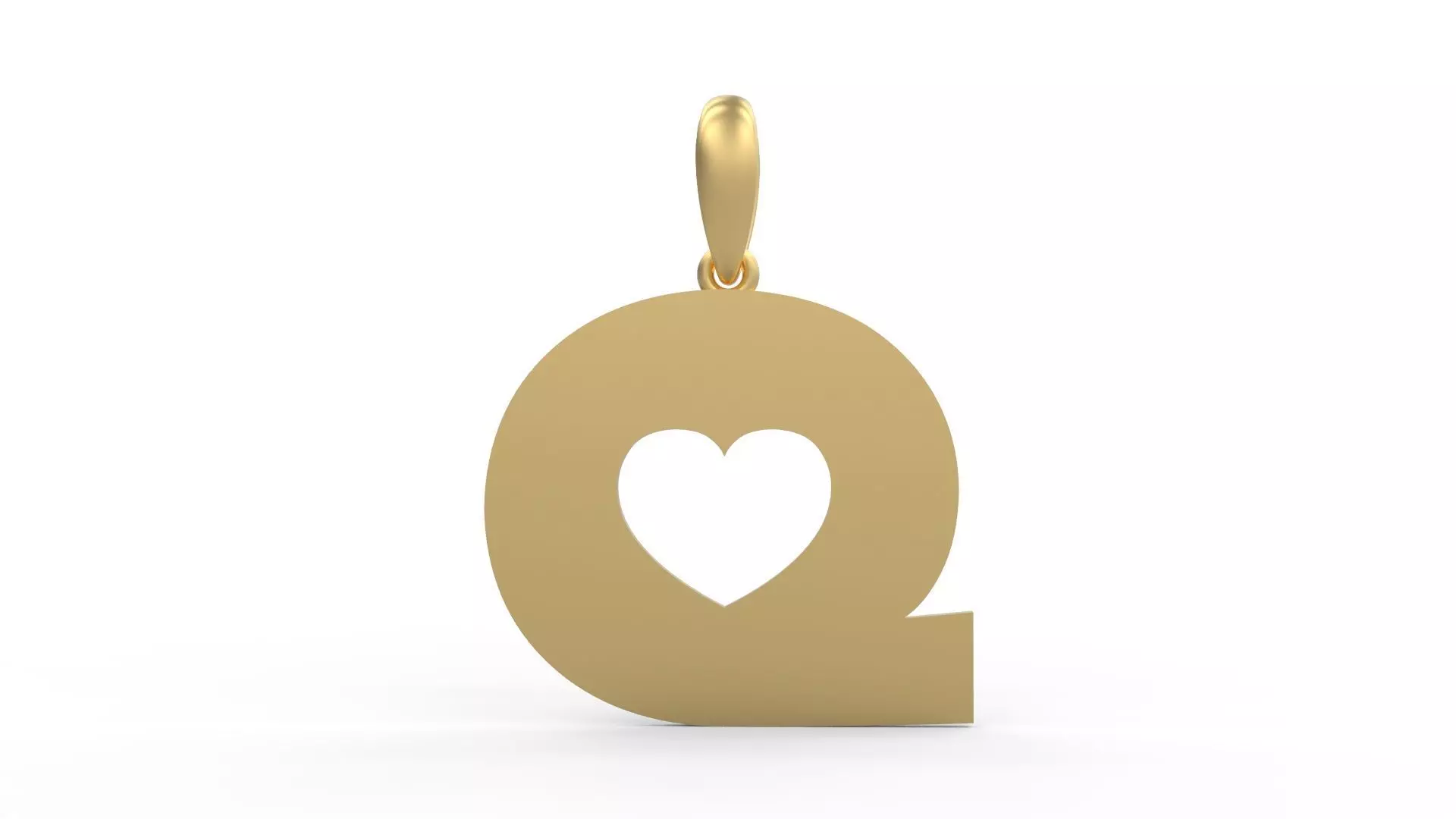 Initial Letters Pendant Lovebeat Q 3D print model_0