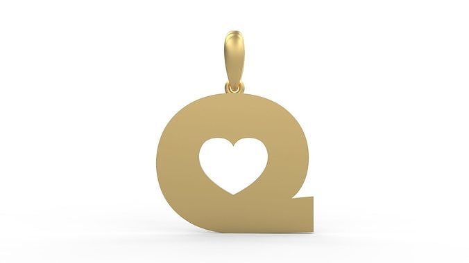 Initial Letters Pendant Lovebeat Q 3D print model