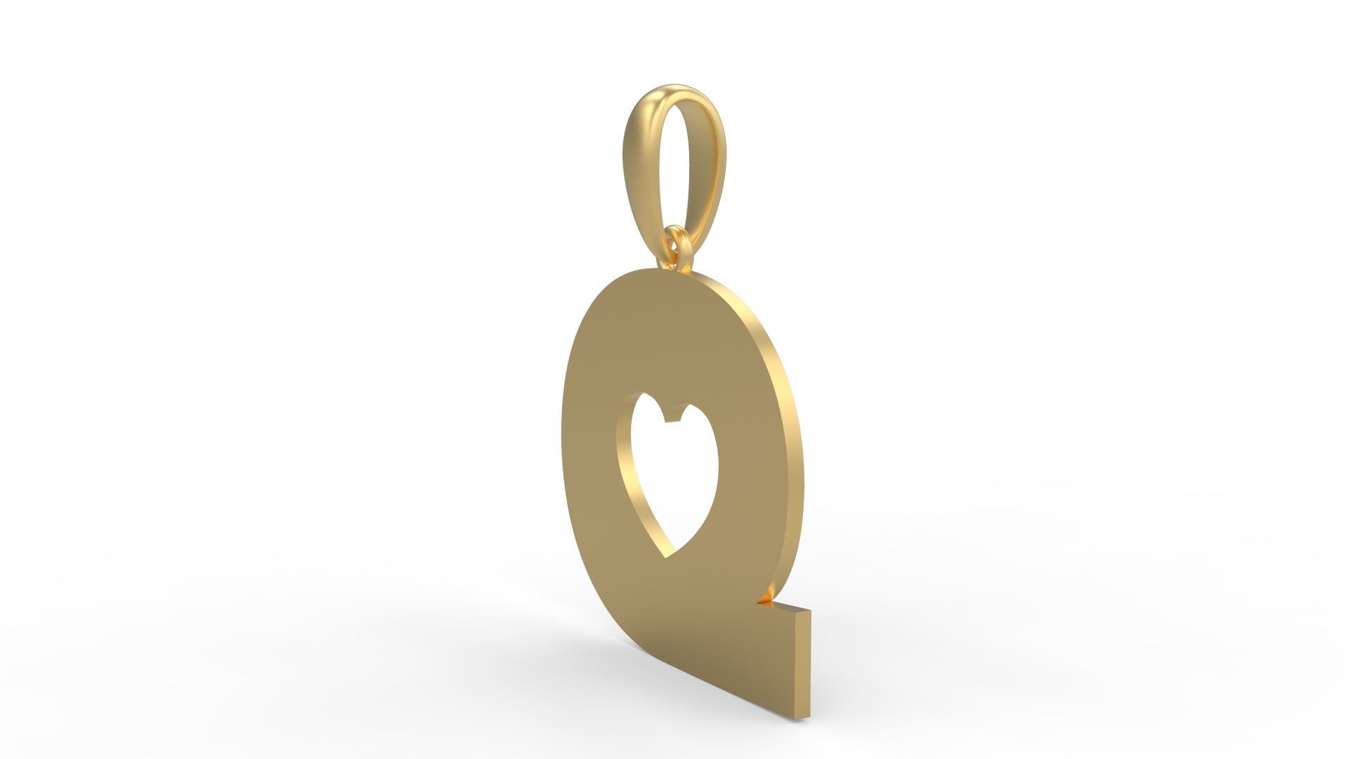 Initial Letters Pendant Lovebeat Q 3D print model_1