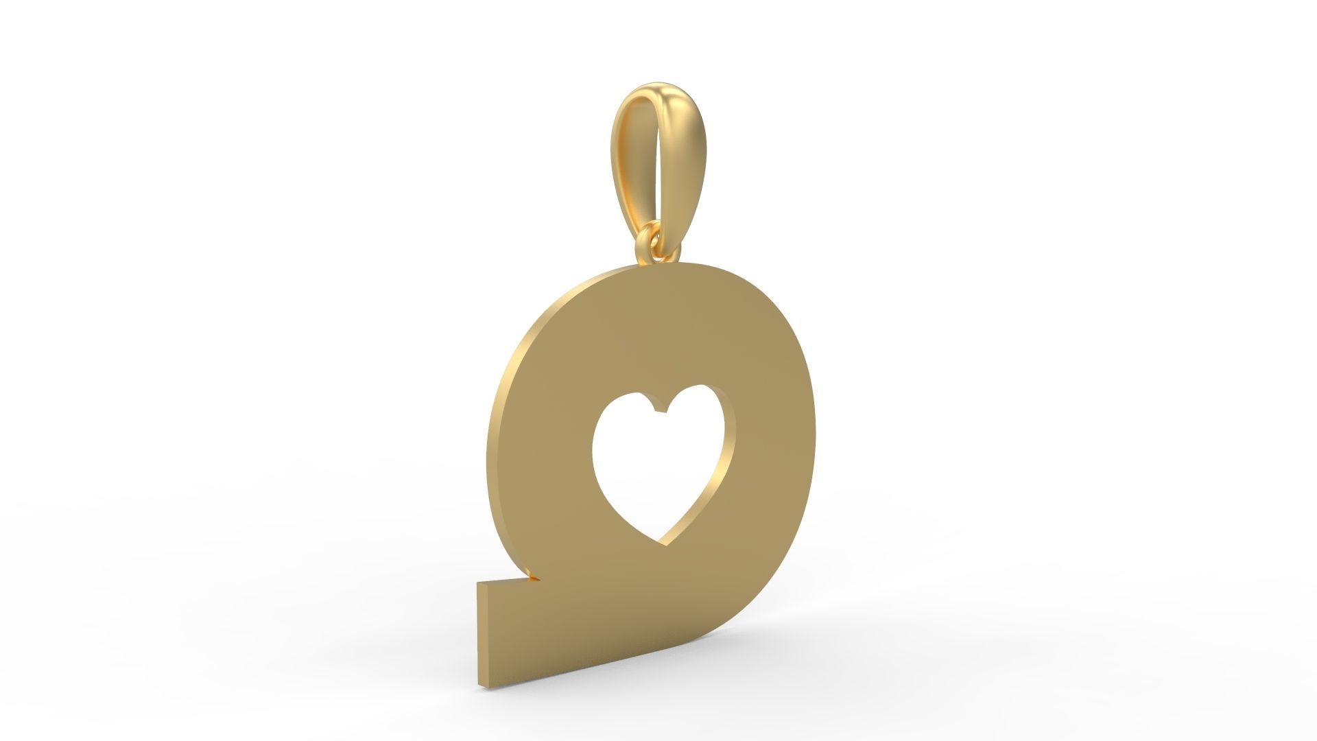 Initial Letters Pendant Lovebeat Q 3D print model_3