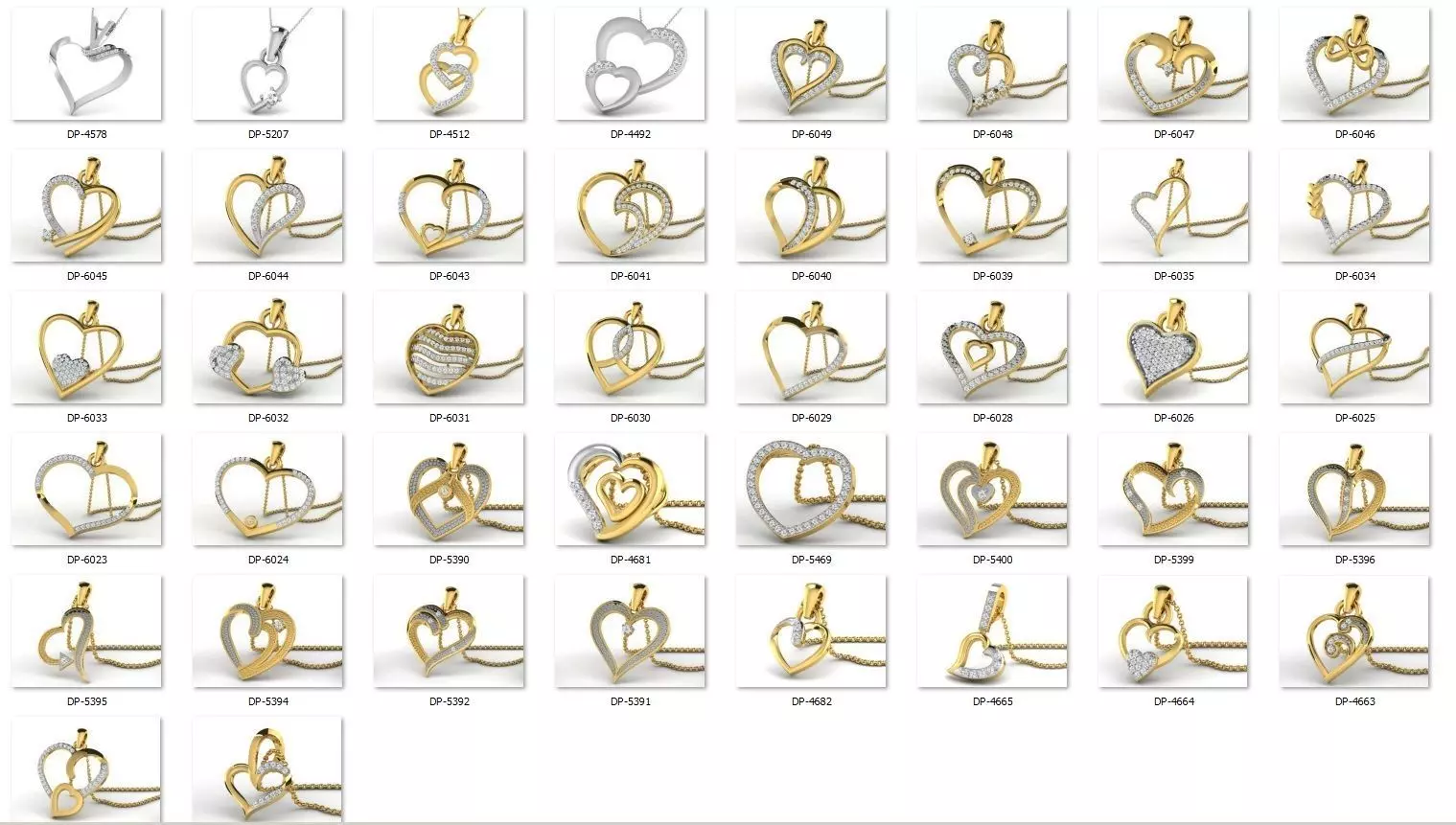 Heart pendent 45 cad files  3D print model_0