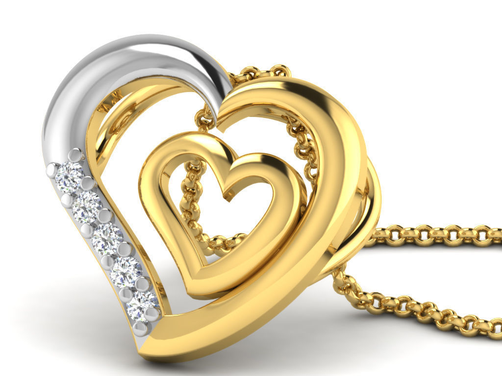 Heart pendent 45 cad files  3D print model_9