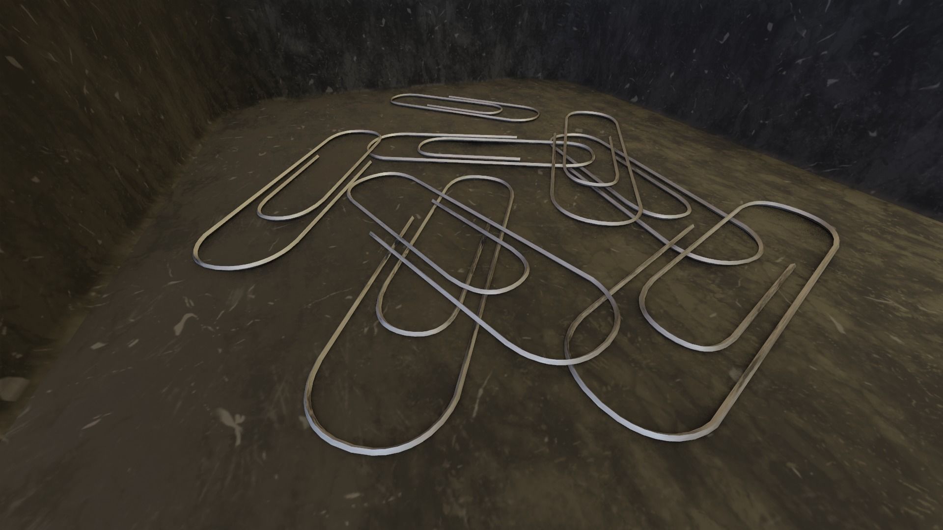 regular office and school paperclips with box Low-poly 3D model_2