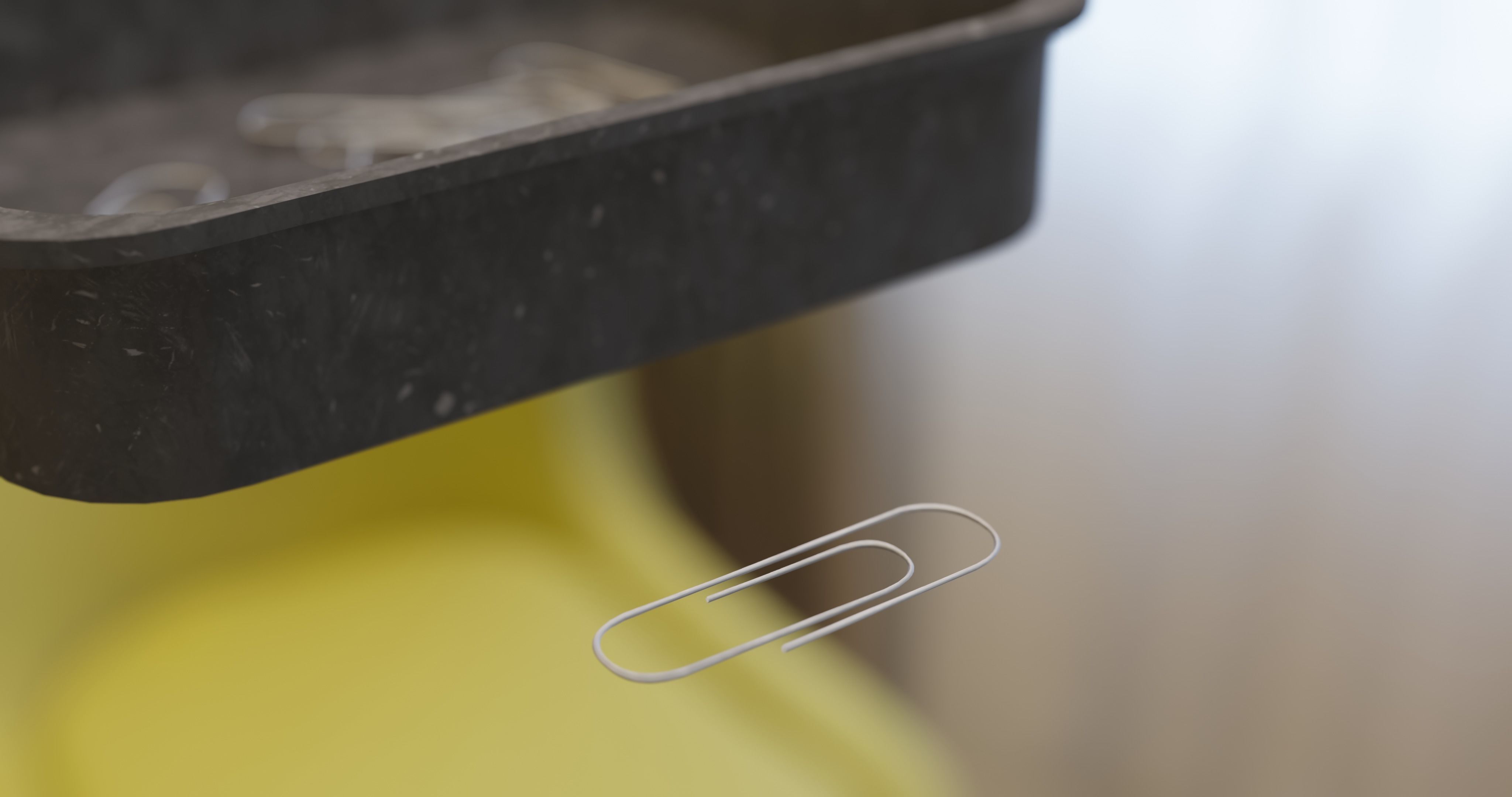 regular office and school paperclips with box Low-poly 3D model_6