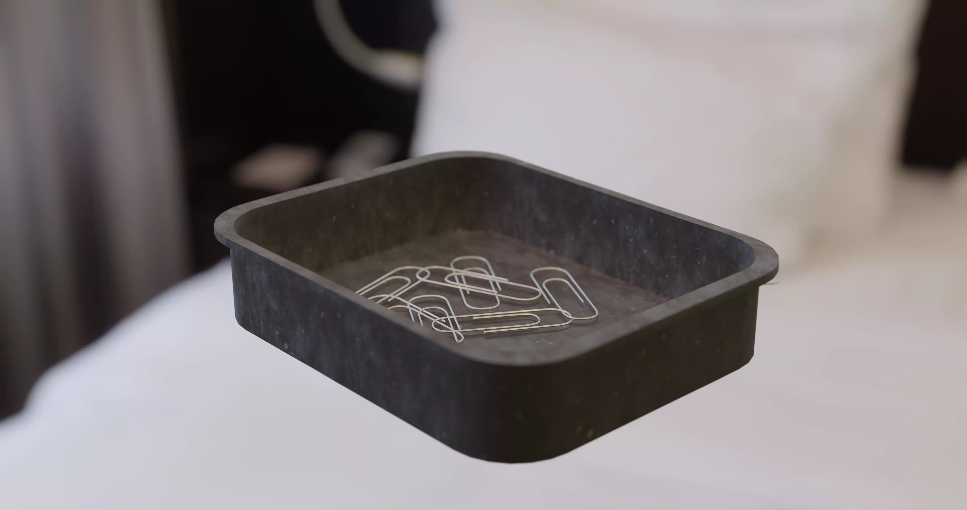 regular office and school paperclips with box Low-poly 3D model_0