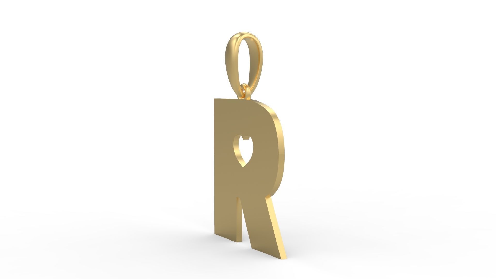 Initial Letters Pendant Lovebeat R 3D print model_1