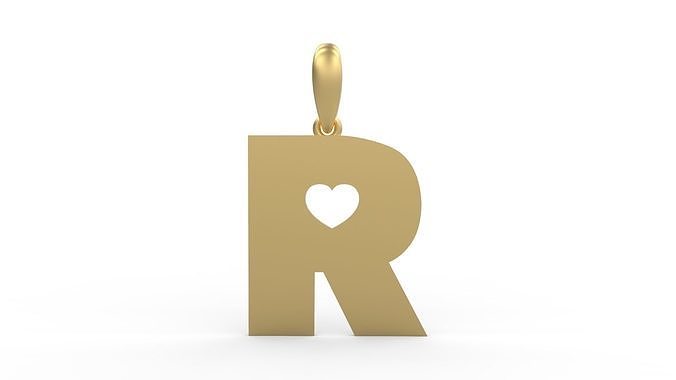 Initial Letters Pendant Lovebeat R 3D print model