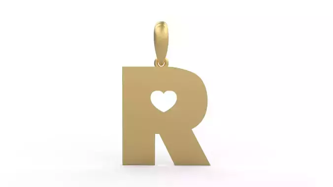 Initial Letters Pendant Lovebeat R 3D print model