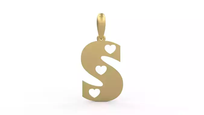 Initial Letters Pendant Lovebeat S 3D print model