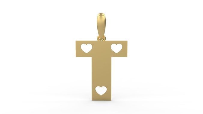 Initial Letters Pendant Lovebeat T 3D print model