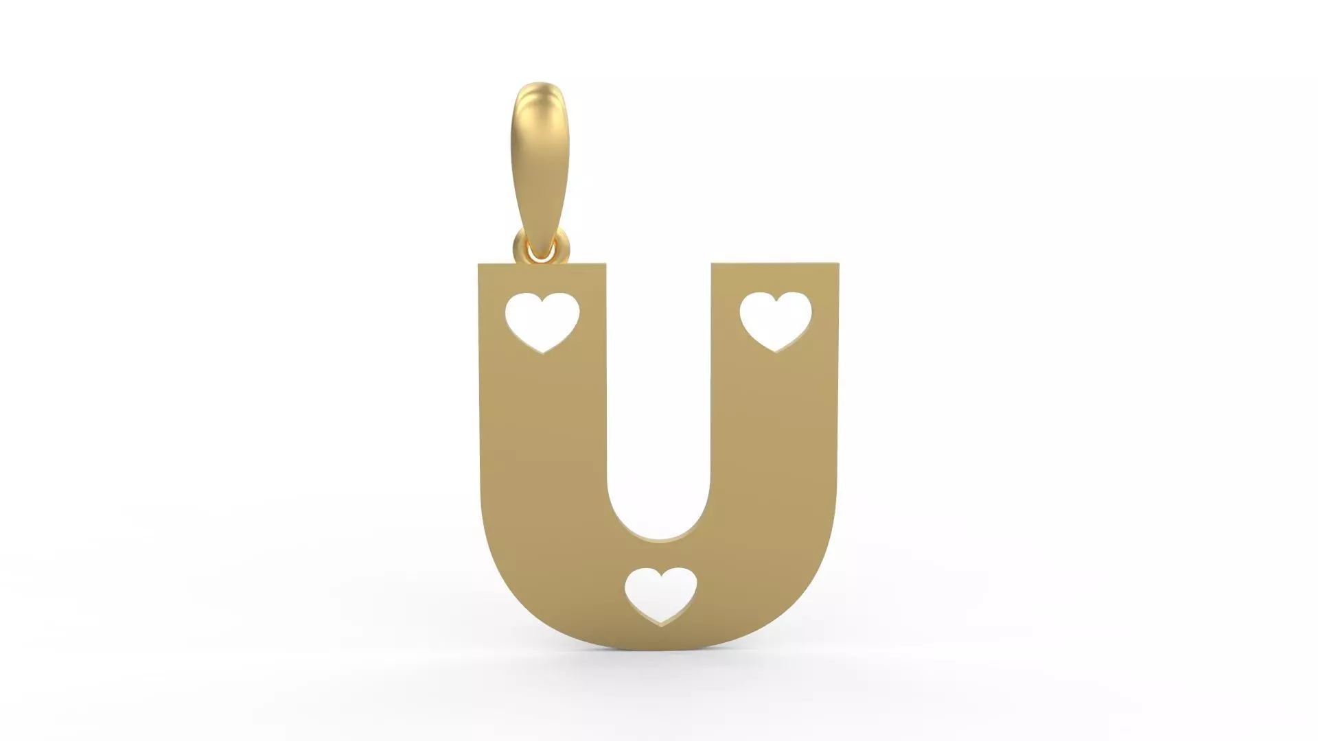 Initial Letters Pendant Lovebeat U 3D print model_0