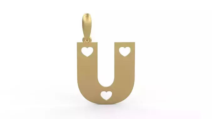 Initial Letters Pendant Lovebeat U
