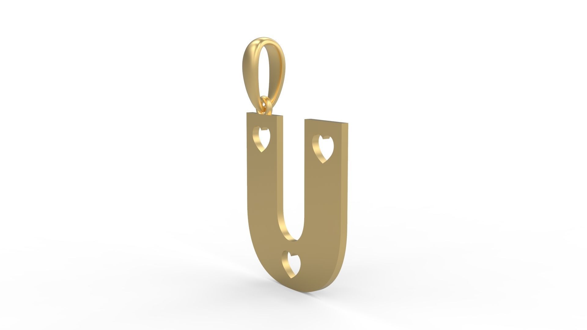 Initial Letters Pendant Lovebeat U 3D print model_1